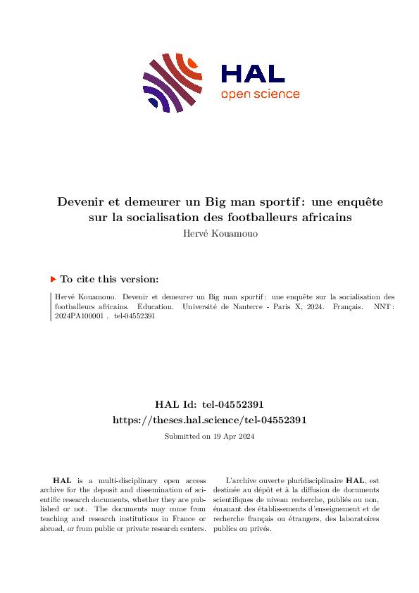 PDF) Become and remain a sporty Big man : a survey on the ...